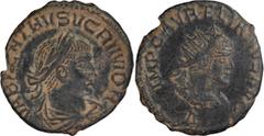 Roman Aurelian and Vabalathus. Antoninianus; Aurelian and Vabalathus; Antioch, 270-272 AD, Antoninianus, 3.87g. RIC-381 (Scarce), C-1, Göbl-353/4 (27 spec.), Paris-1246. Obv: VABALATHVS VCRIMDR Laurea