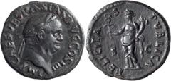 Roman Vespasian. 40-as; Vespasian; 69-79 AD, Rome, 72 AD, As, 10.91g. RIC-400 (R2). Obv: IMP CAES VESPASIAN AVG COS IIII Head laureate r. Rx: FELICITA - S - PVBLICA S C Felicitas standing l. holding s