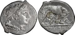 Roman Coins Anonymous. Didrachm; Anonymous; 269-266 BC, Didrachm, 7.12g. Cr-20/1, Syd-6. Obv: Hercules with club and lionskin over shoulder. Rx: She-wolf and twins, in exergue ROMANO.Exceptional quali