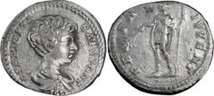 Roman Coins Geta as Caesar. Denarius; Geta as Caesar; 198-209 AD, Rome, 199 AD, Denarius, 2.09g. BM-232, C-159, RIC-15b. Obv: P SEPT GETA - CAES PONT Bare-headed, draped, cuirassed bust r. Rx: PR - IN