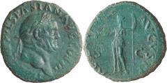 Roman Coins Vespasian. 40-as; Vespasian; 69-79 AD, Rome, 71 AD, As, 10.76g. BM-600, Paris-576, C-13, RIC-287 (C). Obv: I[MP C]AES VESPASIAN AVG COS III Head laureate r. Rx: AEQVITAS - AVGVSTI S - C Ae