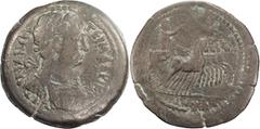 Roman Coins Trajan, Alexandria. Drachm; Trajan, Alexandria; 98-117 AD, Alexandria, Year 16=112/113 AD, Drachm, 22.28g. RPC-4730 (3 spec.). Obv: [AV]T - TRAIAN CEB - GEPM ?AKIK Bust laureate, cuirassed