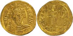 Ancient Gold Coins Focas. Solidus; Focas; 602-610 AD. Constantinople, c. 603-607 AD, Solidus, 4.45g. Berk-99, Hahn-7, Sear-618. Obv: O.N. FOCAS PERP. AVG., Draped and cuirassed, bust facing, wearing c