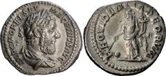 Ancient Roman and Byzantine Coins Macrinus. Denarius; Macrinus; 217-218 AD, Rome, 218 AD, Denarius, 3.25g. BM-73, C-108, RIC-80. Obv: Legend broken above head, bust laureate, draped r. Rx: PROVIDENTIA