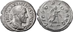 Ancient Coins Maximinus I Thrax. Denarius; Maximinus I Thrax; 235-238 AD, Rome, 235-6 AD, Denarius, 2.60g. BM-105, C-99, RIC-16. Obv: Legend without GERM, second portrait. Rx: VICTO - RI - A AVG Victo