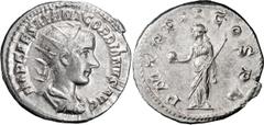 Ancient Coins Gordian III. Antoninianus; Gordian III; 238-244 AD, Rome, 239 AD, Antoninianus, 4.04g. RIC-18, C-196. Obv: IMP CAES M ANT GORDIANVS AVG Bust laureate, draped, cuirassed r. Rx: P M TR P I