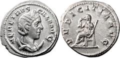 Ancient Coins Herennia Etruscilla. Antoninianus; Herennia Etruscilla; Rome, Antoninianus, 4.37g. RIC-59b, C-19. Obv: HER ETRVS - CILLA AVG Later coiffure with ridges from above ear to top. Rx: PVDICIT