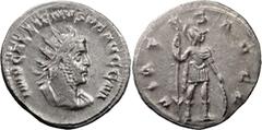 Ancient Coins Gallienus. Antoninianus; Gallienus; 253-268 AD, Rome, Antoninianus, 3.43g. Cunetio Hoard-618 (27 spec.), RIC-183 corr., C-1276, Göbl-152k (17 spec.). Obv: IMP GALLIENVS P F AVG GM Bust r