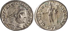 Ancient Coins Galerius as Caesar. Follis; Galerius as Caesar; 293-305 AD, Heraclea, c. 297-8 AD, Follis, 9.28g. RIC-20b (C), officina A=1. Obv: GAL VAL MAXIMIANVS NOB CAES Head laureate r. Rx: GENIO P