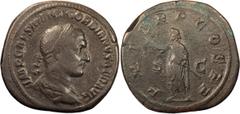 Ancient Coins Gordian I Africanus. Sestertius; Gordian I Africanus; 238 AD, Rome, Sestertius, 22.66g. BM-4, C-3 (70 Fr.), RIC-7 (R). Obv: IMP CAES M ANT GORDIANVS AFR AVG Bust laureate, draped, cuiras