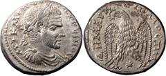Ancient Coins Macrinus. Tetradrachm; Macrinus; 217-218 AD, Laodiceia ad Mare, 217 AD, Tetradrachm, 15.23g. Prieur-1183 (32 spec.). Obv: AYT K M ?? [C??? ?]???????C C?? Bust laureate, draped, cuirassed