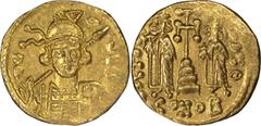 Ancient Gold Constantine IV. Solidus; Constantine IV; 668-685 AD. Constantinople, c. 674-680/1 AD, Solidus, 4.32g. Berk-170, MIB-7a, Sear-1154. Obv: Cuirassed, helmeted bust of emperor facing, helmet 
