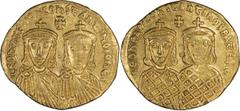 Ancient Gold Leo IV and Constantine VI. Solidus; Leo IV and Constantine VI; 775-780 AD. Constantinople, c. 776-8 AD, Solidus, 4.40g. Berk-232, DO-1, S-1583. Obv: LEOn VS S ESSOn COnSTAnTInOS O nES Fac