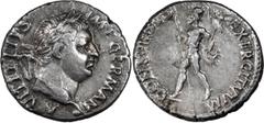 Roman Imperial Vitellius. Denarius; Vitellius; 69 AD, Gaul, Denarius, 3.35g. BM-111, RIC-50 (R), rev. legend var. of Paris-7 and C-28 (15 Fr.). Obv: A - VITELLIVS - IMP GERMAN Head laureate r., globe 