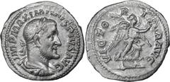 Roman Imperial Maximinus I Thrax. Denarius; Maximinus I Thrax; 235-238 AD, Rome, 236 AD, Denarius, 2.83g. BM-105 var., C-99, RIC-16. Obv: without GERM, third portrait. Rx: VICTO - R - I - A AVG Victor