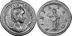 Roman Imperial Otacilia Severa. Antoninianus; Otacilia Severa; Rome, 244 AD, Antoninianus, 3.70g. RIC-120b (R ), C-30. Obv: MARCIA OTACIL - SEVERA AVG Bust draped r., wearing diadem and on crescent. R