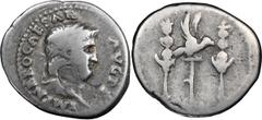 Roman Imperial Nero. Denarius; Nero; 54-68 AD, Rome, 67-8 AD, Denarius, 3.23g. BM-107, Paris-238, C-356 (10 Fr.), RIC-68 (R2). Obv: IMP NERO CAESAR - AVG P P Head laureate r. Rx: Legionary eagle betwe