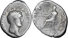 Roman Imperial Otho. Denarius; Otho; 69 AD, Rome, Denarius, 3.25g. BM-11, Paris-29, C-7 (12 Fr.), RIC-24 (R3). Obv: [IMP] OTHO CAESAR AV[G TR P] Head bare r. Rx: [P]ONT - MAX Vesta seated l. on high-b