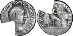 Roman Imperial Vitellius. Denarius; Vitellius; 69 AD, Rome, Denarius, 2.34g. BM-34, Paris-71, C-72, RIC-107. Obv: [A VITELL]IVS GERM IMP AVG TR P Head laureate r. Rx: PON[T] - MAXIM Vesta, veiled, sea