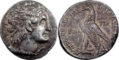 Ancient Greek Ptolemaic, Ptolemy VIII, 145-116 BC. ; Ptolemaic, Ptolemy VIII, 145-116 BC; Tetradrachm Year 49 = 122/21 BC, 14.02g. SNG Cop-330. Obv: Diademed head of Ptolemy I r. Rx: Eagle standing l.