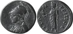 Roman Provincial Lydia, Tripolis, Quasi-autonomous, Bust of Athena. AE 18; Lydia, Tripolis, Quasi-autonomous, Bust of Athena; Tripolis, Lydia, c. 138-192 AD, AE 18, 4.60g. Kurth-8 (same dies). Obv: He