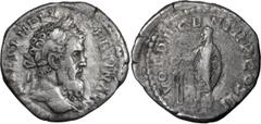 Roman Imperial Pertinax. Denarius; Pertinax; 193 AD, Rome, Denarius, 3.14g. BM-24, C-56 (50 Fr.), RIC-13a (R2). Obv: IMP CAES P HELV - PERTIN AVG Head laureate r. Rx: VOT DECE - N TR P COS II Pertinax