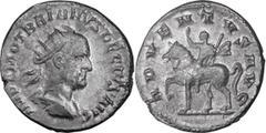 Roman Imperial Trajan Decius. Antoninianus; Trajan Decius; 249-251 AD, Antioch, Antoninianus, 4.62g. Not in RIC in Antioch style; copying RIC-11b (Rome). Obv: IMP C M Q TRAIANVS DECIVS AVG Bust radiat