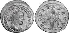 Roman Imperial Hostilian as Caesar. Antoninianus; Hostilian as Caesar; 250-251 AD, Antioch, Antoninianus, 3.78g. Gorny & Mosch 122, 10 March 2003, lot 2242 (same dies); cf. RIC-194 (R) and C-4 (Elberl