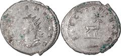Roman Imperial Gallienus. Antoninianus; Gallienus; 253-268 AD, Antioch, Antoninianus, 4.18g. Göbl-1626b (5 spec.); bust var. of C-924 and RIC-656. Obv: GALLIENVS AVG Bust radiate, draped, cuirassed l.