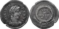 Roman Imperial Valens. Siliqua; Valens; 364-378 AD, Nicomedia, 367-375 AD, Siliqua, 2.04g. RIC-22b (S). Obv: D N VALENS - P F AVG Pearl-diademed, draped, cuirassed bust r., seen from front. Rx: VOT / 