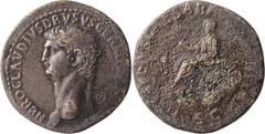 Roman Imperial Nero Claudius Drusus. Sestertius; Nero Claudius Drusus; Died 9 BC, Rome, Western Branch Mint, Struck by his son Claudius, 41-42 AD, Sestertius, 26.01g. RIC-93; Paris-130, pl. XXIII. Obv