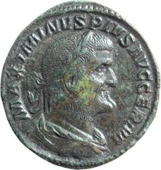 Roman Imperial Maximinus I Thrax. Sestertius; Maximinus I Thrax; 235-238 AD, Rome, 236-8 AD, Sestertius, 17.96g. BM-148, RIC-81, C-38. Obv: MAXIMINVS PIVS AVG GERM Bust laureate, draped, cuirassed r. 