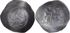 Byzantine Alexius III. Billion Aspron Trachy; Alexius III; 1185-1204. Constantinople, BI Aspron Trachy, 3.73g. Sear-2011/13. Obv: Nimbate bust of Christ facing, raising hand in benediction and holding