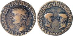 Roman Provincial Tiberius, Nero and Drusus, ex Platt Hall Collection. AE 26; Tiberius, Nero and Drusus, ex Platt Hall Collection; 14-37 AD, Carthago Nova, Spain, AE 26, 14.56g. RPC-179 (93 spec.), SGI