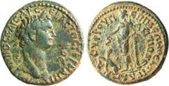 Roman Provincial Domitian. AE 22; Domitian; 81-96 AD, Antiochia ad Maeandrum, Caria, AE 22, 7.55g. RPC-1218 (14 spec.). Obv: [?OMIT]IANOC KAICAP C - EBACTOC GEPMANI around, KOC downwards in r. field, 