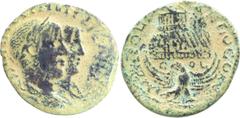 Roman Provincial Judaea, Neapolis. Philip I, with Philip II. AE 27; Judaea, Neapolis. Philip I, with Philip II; 244-249 AD, AE 27, 10.31g. SNG ANS-1020, Rosenberger-89. Obv: Conjoined busts of Philip 