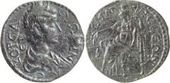 Roman Provincial Salonina. AE 28; Salonina; Prymnessus, Phrygia, AE 28, 12.03g. Aulock, Phrygien II-p. 127 (8 spec.). Obv: KOP CA - ?O??? - A - C around, EB behind in second line, Bust draped r., wear