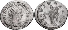Roman Imperial Hostilian as Caesar. Antoninianus; Hostilian as Caesar; 250-251 AD, Antioch, Antoninianus, 3.37g. Officina number var. of RIC-194 (R); cf. C-4 (Elberling, variant obv. legend, 12 Fr.). 