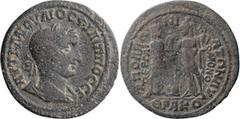 Roman Imperial Philip I. ; Philip I; 244-249 AD, Apollonia Mordaeum, Pisidia, in alliance with Perge, AE 30.5, 11.58g. Franke/Nollé-81, dies A/4, citing our coin only; Aulock, Pisidien-136, citing our