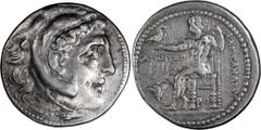 Ancient Greek Macedonia, Alexander III The Great. Tetradrachm; Macedonia, Alexander III The Great; 336-323 BC. Rhodes, c. 201-190 BC, Tetradrachm, 17.03g. Price-2518; Kleiner, Rhodes Series XIII, obv.