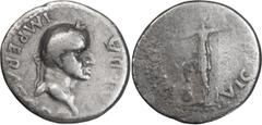 Roman Imperial Galba. Denarius; Galba; 68-69 AD. Spain, Denarius, 3.43g. RIC-45, BM-187, Paris-26, C-223 (15 Fr.). Obv: GALBA - IMPERAT[OR] Head laureate r., globe at point of bust. Rx: [R]OMA VICTR[I