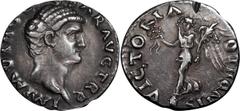 Roman Imperial Otho. Denarius; Otho; 69 AD, Rome, Denarius, 3.43g. BM-24, RIC-17 (R3), RSC-24a. Obv: IMP M OTHO [CAE]SAR AVG TR P Head bare r. Rx: VICTORIA - OTHONIS Victory standing l. on globe, hold