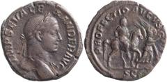 Roman Imperial Severus Alexander. Sestertius; Severus Alexander; 222-235 AD, Rome, 231 AD, Sestertius, 18.70g. BM-748, C-492 (15 Fr.), RIC-596. Obv: IMP SEV ALE - XANDER AVG Head laureate r., fold of 