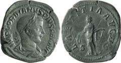 Roman Imperial Gordian III. Sestertius; Gordian III; 238-244 AD, Rome, 241-3 AD, Sestertius, 21.30g. RIC-300a, C-122. Obv: IMP GORDIANVS PIVS FEL AVG Bust laureate, draped, cuirassed r. Rx: LAETITIA A