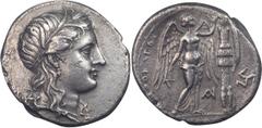 Ancient Greek Sicily, Syracuse, Agathokles, 317-289 BC. Tetradrachm; Sicily, Syracuse, Agathokles, 317-289 BC; c. 305-295 BC, Tetradrachm, 16.19g. Ierardi-99 (O20/R60.) Obv: Wreathed head of Kore r. R