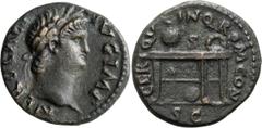 Roman Imperial Nero. Semis; Nero; 54-68 AD, Rome, 64-5 AD, Semis, 3.11g. BM-271, cf. Paris-342, C-59 (3 Fr.), RIC-241 (S). Obv: NERO CAES - [A]VG IMP Head laureate r. Rx: CERT QV - INQ ROM CON around,