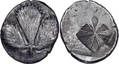 Ancient Greek Sicily, Selinus. ; Sicily, Selinus; Didrachm c. 540-515 BC, 8.57g. SNG Cop-592, SNG ANS-665ff v, HGC-1211. Ex Hess-Leu 9, Lucerne 1958, lot 71. Published 1966 in Greek Coins by Hirmer an