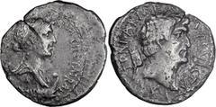 Imperatorial Cleopatra and Mark Antony. Denarius; Cleopatra and Mark Antony; 32 BC, Denarius, 3.42g. Cr-543/1; Syd-1210 (R7); C-1 (40 Fr.); Sear, Imperators-345. Obv: CLEOPATRAE - [REGINAE REGVM FILIO