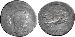 Imperatorial Ancient imitation of Mark Antony\'s first issue. Denarius; Ancient imitation of Mark Antony\'s first issue; 44 BC or later, Denarius, 2.97g. Cr-480/22; Syd-1077; Sear, Imp-142. Obv: Veile