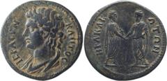 Roman Provincial Marcus Aurelius and Lucius Verus. AE 29; Marcus Aurelius and Lucius Verus; Heracleia Salbace, Caria, Joint reign of Marcus Aurelius and Lucius Verus, AE 29, 15.48g. RPC temp-902 (3 sp